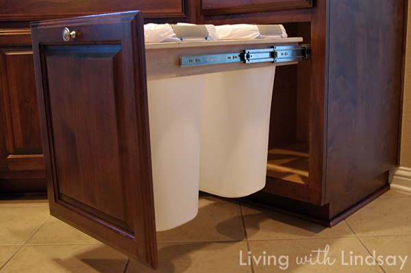 how to build a pull out trash and recycling bin - makely