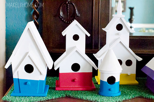 dipped paint birdhouses