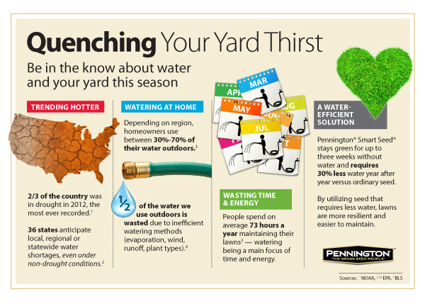 Quenching Your Yard Thirst - Infographic about drought and your grass via MakelyHome.com 