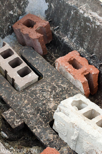 Bricks in an old BBQ grill - soon to be an amazing floral planter!  via MakelyHome.com