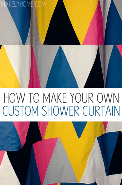 DIY Shower Curtain - just like making a quilt!  via MakelyHome.com
