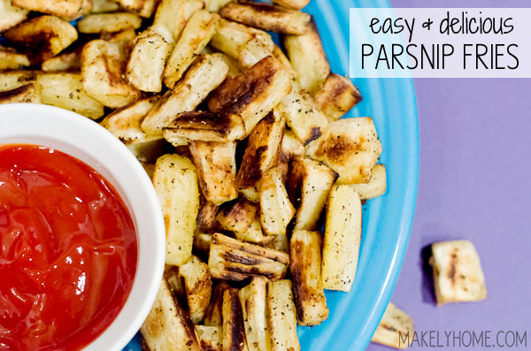 easy parsnip fries - my kids think they are as good as french fries! via MakelyHome.com