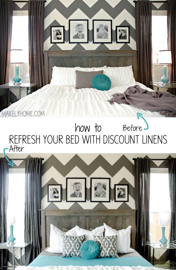 how to refresh your bed with discount linens via MakelyHome.com