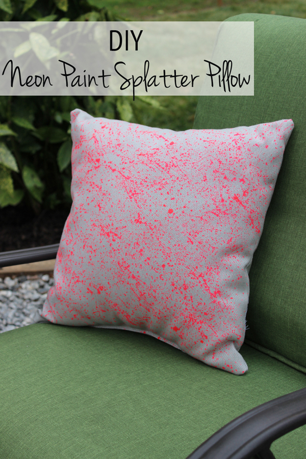 DIY Neon Paint Splatter Pillow