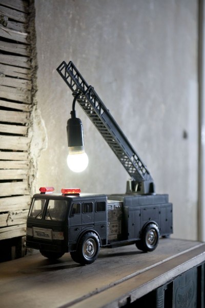 Upcycled Firetruck Lamp