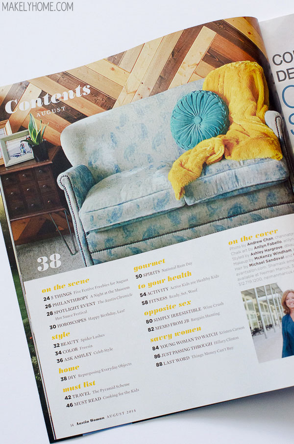 Lindsay Ballard of Makely featured in Austin Woman - August 2014