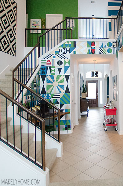Staircase landing makeover #AtHomeFinds