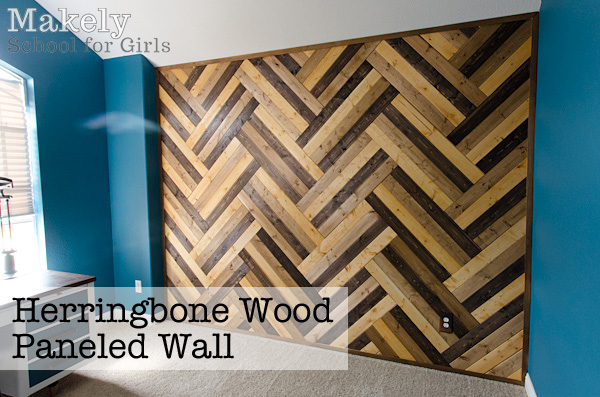 Diy Herringbone Wood Paneled Wall Makely - How To Diy Chevron Wall