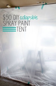 $50 DIY Collapsible Spray Paint Tent via MakelyHome.com