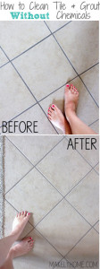 How to Clean Tile and Grout Without Chemicals via MakelyHome.com