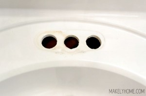 Upgrading my bathroom faucets with an easy install! via MakelyHome.com #MoenBoardwalk