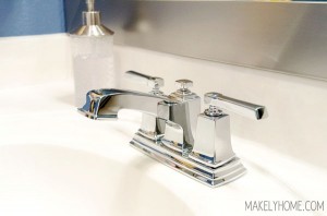 Upgrading my bathroom faucets with an easy install! via MakelyHome.com #MoenBoardwalk