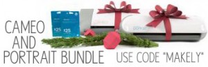 Use code MAKELY at http://www.silhouetteamerica.com/black through 12/8/2013 for mega savings on a Silhouette CAMEO, Portrait - or both!