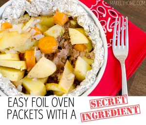 Easy Oven Foil Packet Recipe {with a secret ingredient!} via MakelyHome.com