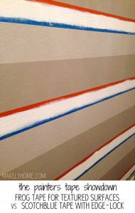the painters tape showdown: frog tape for textured surfaces vs scotchblue with edgelock via MakelyHome.com