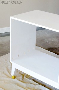 how to finish a midcentury modern inspired two tone dresser via MakelyHome.com