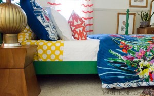 How to refinish a Craigslist cast off to an emerald green bed via MakelyHome.com