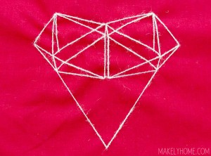 How to Make a Geometric Heart Throw Pillow via MakelyHome.com