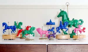 How to give thrift store carousel horses a modern look via MakelyHome.com
