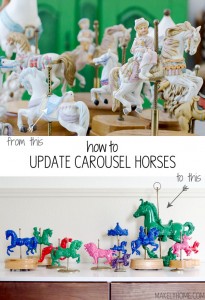 How to give thrift store carousel horses a modern look via MakelyHome.com