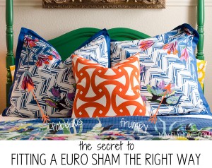 the secret to a great looking euro sham pillow via MakelyHome.com