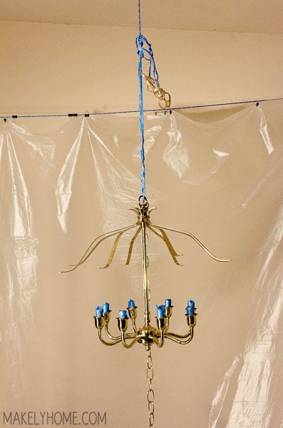 How To Paint A Chandelier, How To Spray Paint A Hanging Chandelier