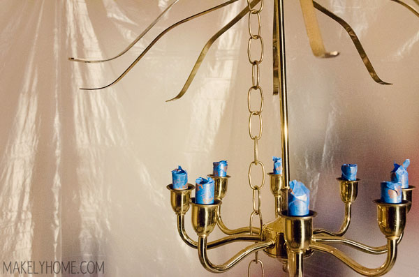 How To Paint A Chandelier, How To Spray Paint A Hanging Chandelier