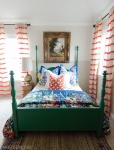 Little girl's bold and eclectic bedroom via MakelyHome.com