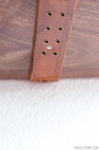 live edge wood & leather belt shelves via MakelyHome.com