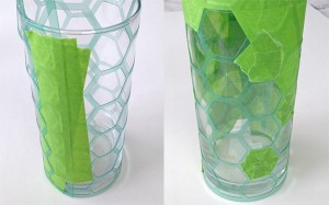DIY Gold Leaf Honeycomb Vase by Teal & Lime for makelyhome.com