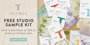 Get a free Thymes fragrance sample pack with a $25 purchase