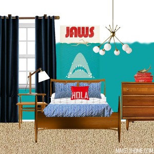 Mood Board for Mid-Century Styled Boy's Bedroom
