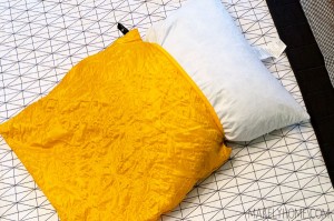 Quick upgrade for fiberfill pillows